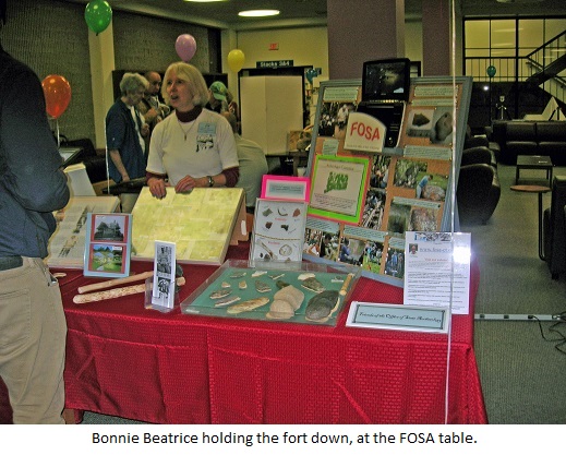 Bonnie Beatrice holding the fort down at the FOSA table.