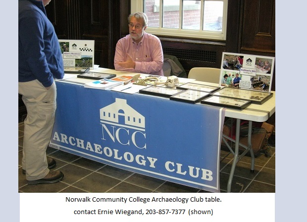 Norwalk Community College Archaeology Club table.