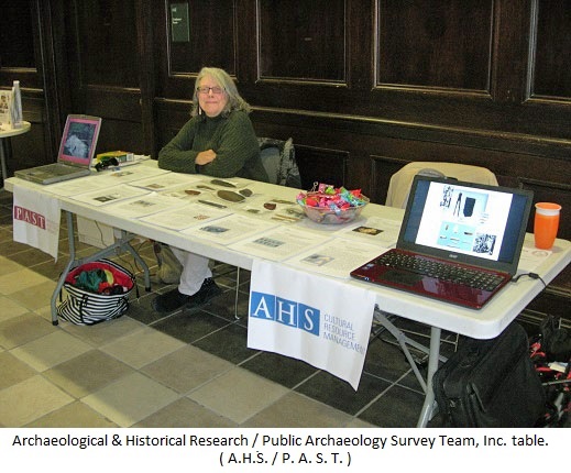 Archaeological and Historical Research / Public Archaeology Survey 
                                           Team, Inc. table. (A.H.S. / P.A.S.T.)