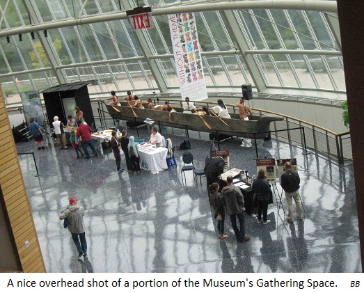 A nice overhead shot of a portion of the Museum's Gathering Space. BB