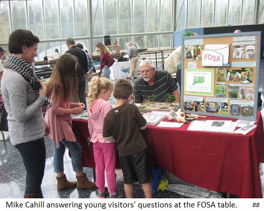 Mike Cahill answering young visitors' questions at the FOSA table. BB