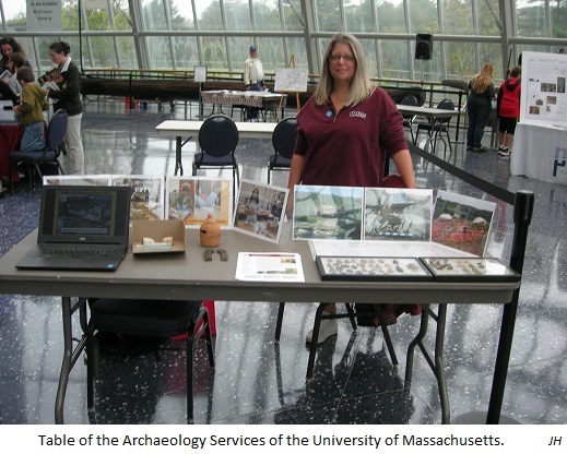 Table of the Archaeology Services of the University of Massachusetts. JH