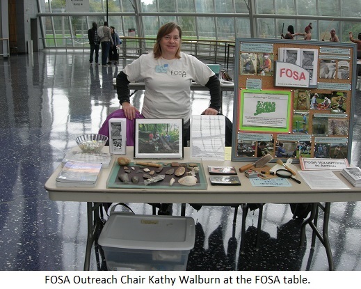 FOSA Outreach Chair Kathy Walburn at the FOSA table.