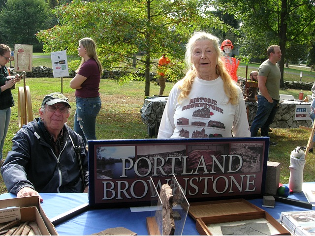 October 5, 2024. Allison Guinness and an unidentified gentleman at the Portland Brownstone table.