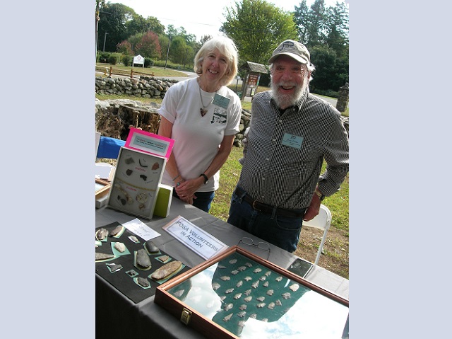 October 5, 2024. Bonnie Beatrice and Jerry Tolchin, at
                                 the  FOSA table, with Jerry's projectile point collection.