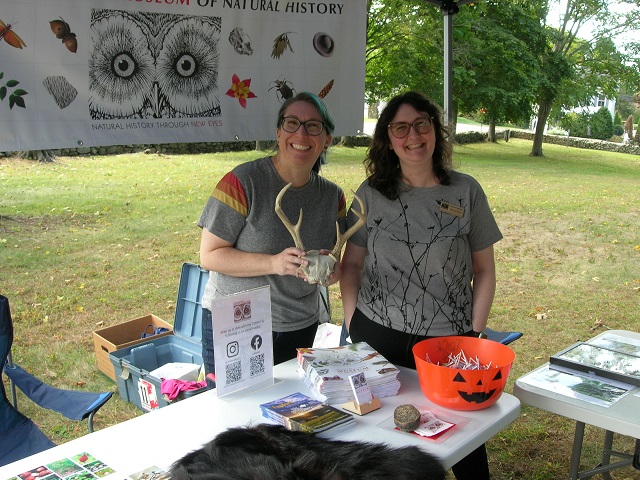 October 5, 2024. Elizabeth Barbeau and Kim Kuprewicz at the 
                                         CT Museum of Natural History (CSMNH) table.