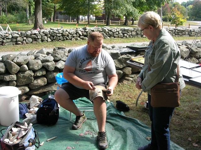 October 5, 2024. Michael Bradshaw demonstrating his knapping skills.