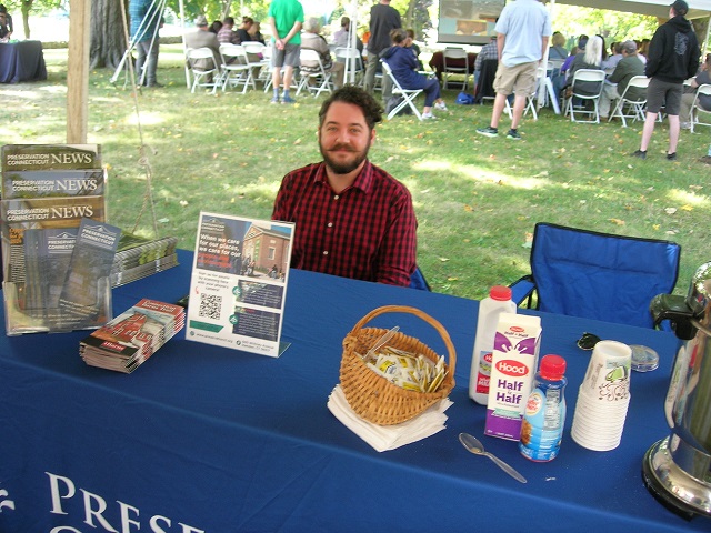 October 5, 2024. Stefon Danczuk at the Preservation Connecticut table.